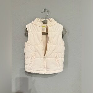 Crazy 8 Girl's Cream Puffer Vest Size12-24 Months